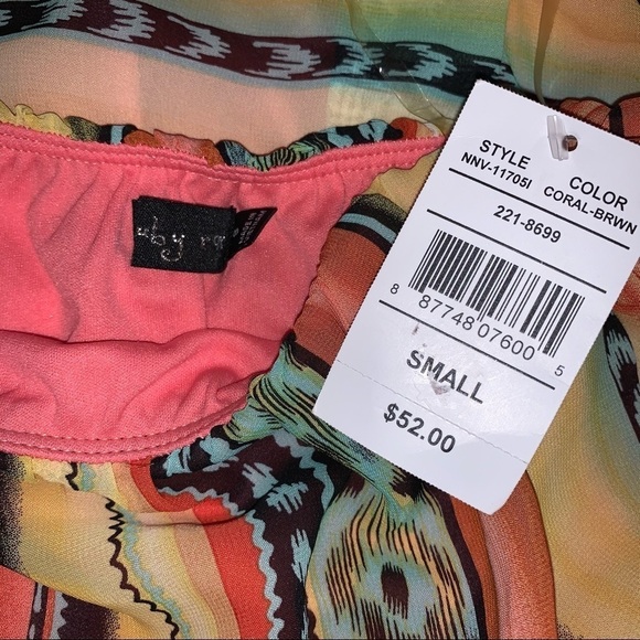 Ruby Rox Boho Strapless Dress Size Small - Picture 5 of 6